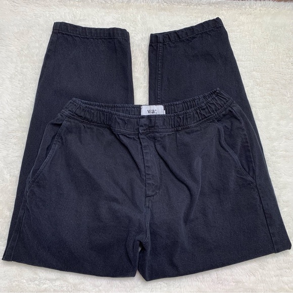 Wax London Men's Black 100% Organic Cotton High Rise Jeans Size 34 x 24.5”